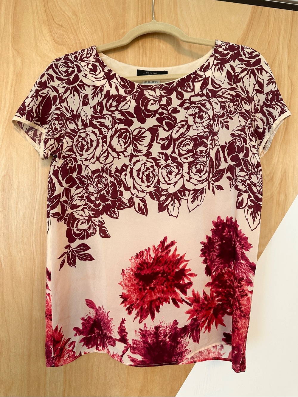MaxMara floral silk top, size S